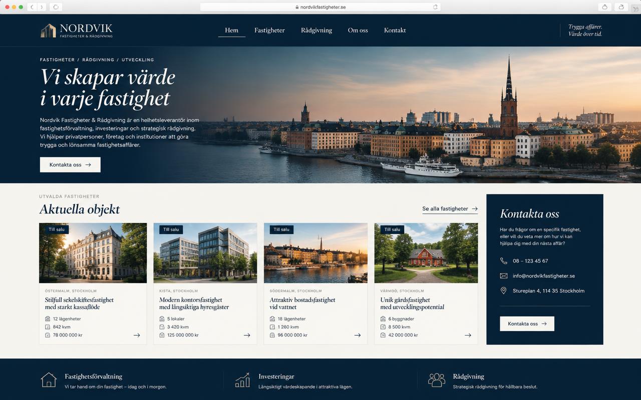 Designkoncept: Fastigheter & konsult